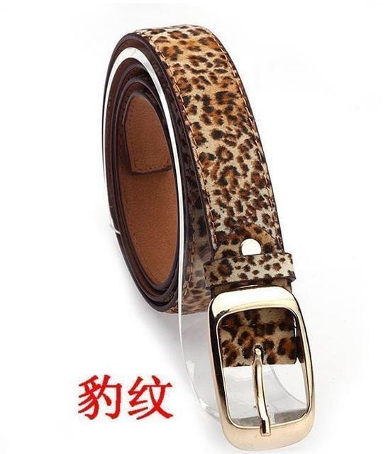 Women Faux Leather Animal Print/Solid Belt-Leopard-JadeMoghul Inc.