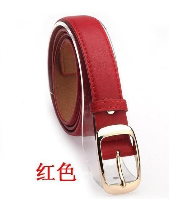 Women Faux Leather Animal Print/Solid Belt-Red-JadeMoghul Inc.