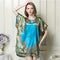 Women faux silk Printed Night Shirt-Blue-XL-JadeMoghul Inc.