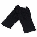 Women Finger Less Lace Knit Design Wool Gloves-Black-JadeMoghul Inc.