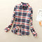 Women Flannel Plaid Button Down Shirt Tunic-904-M-JadeMoghul Inc.