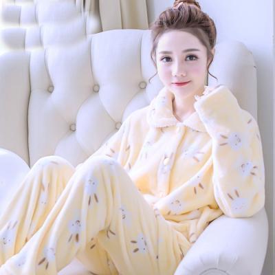 women flannel thick pajamas coral velvet home service long sleeved autumn and winter size winter warm suit lovely pyjamas women-15-L-JadeMoghul Inc.