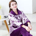women flannel thick pajamas coral velvet home service long sleeved autumn and winter size winter warm suit lovely pyjamas women-17-L-JadeMoghul Inc.