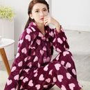 women flannel thick pajamas coral velvet home service long sleeved autumn and winter size winter warm suit lovely pyjamas women-19-M-JadeMoghul Inc.