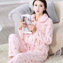 women flannel thick pajamas coral velvet home service long sleeved autumn and winter size winter warm suit lovely pyjamas women-24-M-JadeMoghul Inc.