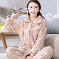 women flannel thick pajamas coral velvet home service long sleeved autumn and winter size winter warm suit lovely pyjamas women-7-L-JadeMoghul Inc.