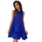Women Flared Knee Length Summer Cotton Dress-Dark blue-S-JadeMoghul Inc.
