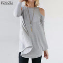 Women Flared Tunic Top With Cold Shoulder Detailing-Wine Red-S-JadeMoghul Inc.