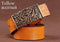 Women floral Embossed Cow Skin Belt With Woven Design Pin Buckle-yellow-85cm 20to22 Inch-JadeMoghul Inc.