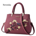 Women Floral Embroidered Patent Leather Hand Bag-Pink-JadeMoghul Inc.