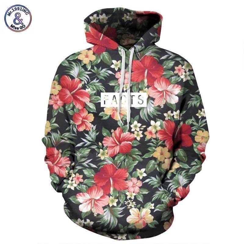 Women Floral Print Hoodie-JH0048-S-JadeMoghul Inc.