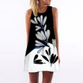 Women Floral Print Sleeveless Summer Chiffon Dress-picture color 10-S-JadeMoghul Inc.