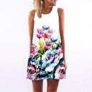 Women Floral Print Sleeveless Summer Chiffon Dress-picture color-S-JadeMoghul Inc.