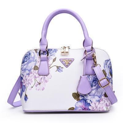 Women Floral Printed Summer Casual Hand Bag-violet-Beautiful flower-JadeMoghul Inc.