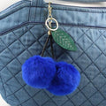 Women Fluffy Cherry Pom Pom Keychain/ Bag Charm-Blue-JadeMoghul Inc.