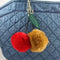 Women Fluffy Cherry Pom Pom Keychain/ Bag Charm-Brwon-JadeMoghul Inc.