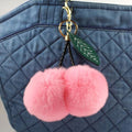 Women Fluffy Cherry Pom Pom Keychain/ Bag Charm-Pink-JadeMoghul Inc.