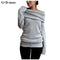Women Fold Over Collar Full Sleeved Sweater-a-M-JadeMoghul Inc.