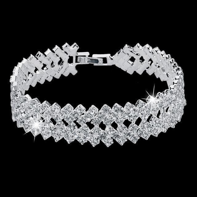 Women Formal Luxury Austrian Crystal Bracelets In Silver-SR 1-JadeMoghul Inc.