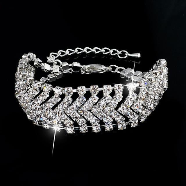 Women Formal Luxury Austrian Crystal Bracelets In Silver-SR-JadeMoghul Inc.