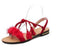 Women Fur/ Tassel String Tie Flat Sandals-real fur red-4-JadeMoghul Inc.