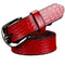 Women genuine Cow hide Leather Belt With Pin Buckle-Red-100cm-JadeMoghul Inc.