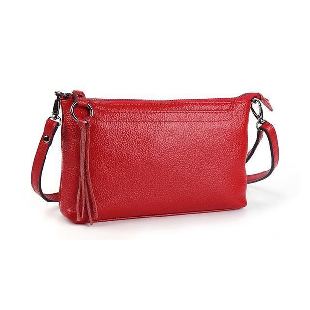 Women Genuine Cow Leather Candy Color Cross Body Bag-Red-China-JadeMoghul Inc.