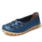 Women Genuine Leather Loafers With Cross Strap design-Blue-4.5-JadeMoghul Inc.