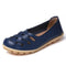 Women Genuine Leather Loafers With Cross Strap design-Dark Blue-4.5-JadeMoghul Inc.