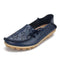 Women Genuine Leather Summer loafers With Cut Work Floral Detailing-Navy Blue-4.5-JadeMoghul Inc.