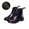 Women Genuine Leather Winter Lace Up Boots-Wine1 with fur-6-China-JadeMoghul Inc.