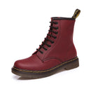 Women Genuine Leather Winter Lace Up Boots-Wine2 with fur-6-China-JadeMoghul Inc.