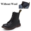 Women Genuine Leather Winter Lace Up Boots With Soft Fur Lining-black without wool-6-JadeMoghul Inc.