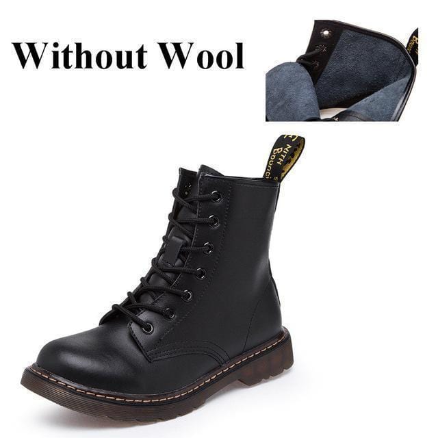 Women Genuine Leather Winter Lace Up Boots With Soft Fur Lining-black without wool-6-JadeMoghul Inc.