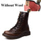 Women Genuine Leather Winter Lace Up Boots With Soft Fur Lining-brown without wool-6-JadeMoghul Inc.