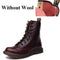 Women Genuine Leather Winter Lace Up Boots With Soft Fur Lining-red without wool-6-JadeMoghul Inc.
