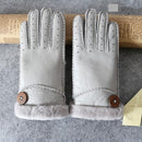 Women Genuine Sheepskin Winter Gloves With Thick Warm Fur Lining-gray-Length 23 Width 10cm-JadeMoghul Inc.