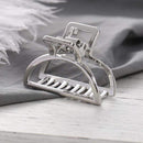 Women Girls Geometric Hair Claw Clamps Metal Hair Crab Moon Shape Hair Claw Clip Solid Color Hairpin Large Size Hair Accessories AExp