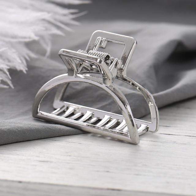 Women Girls Geometric Hair Claw Clamps Metal Hair Crab Moon Shape Hair Claw Clip Solid Color Hairpin Large Size Hair Accessories AExp