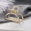 Women Girls Geometric Hair Claw Clamps Metal Hair Crab Moon Shape Hair Claw Clip Solid Color Hairpin Large Size Hair Accessories AExp