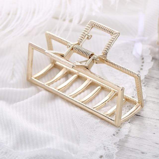 Women Girls Geometric Hair Claw Clamps Metal Hair Crab Moon Shape Hair Claw Clip Solid Color Hairpin Large Size Hair Accessories AExp