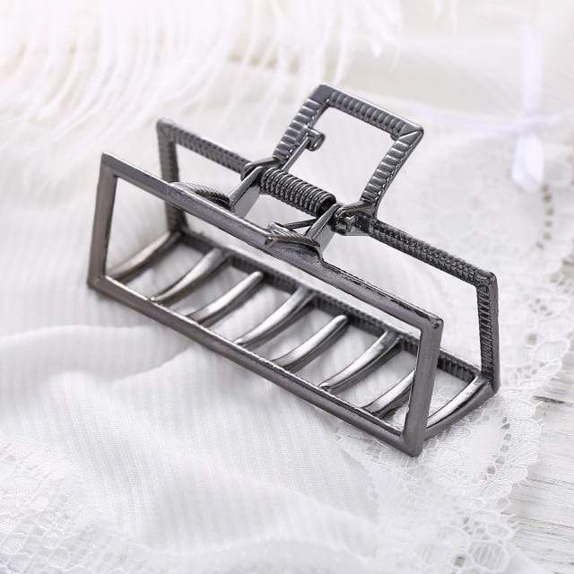 Women Girls Geometric Hair Claw Clamps Metal Hair Crab Moon Shape Hair Claw Clip Solid Color Hairpin Large Size Hair Accessories AExp