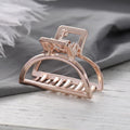 Women Girls Geometric Hair Claw Clamps Metal Hair Crab Moon Shape Hair Claw Clip Solid Color Hairpin Large Size Hair Accessories AExp