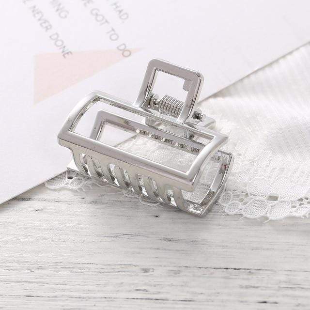 Women Girls Geometric Hair Claw Clamps Metal Hair Crab Moon Shape Hair Claw Clip Solid Color Hairpin Large Size Hair Accessories AExp