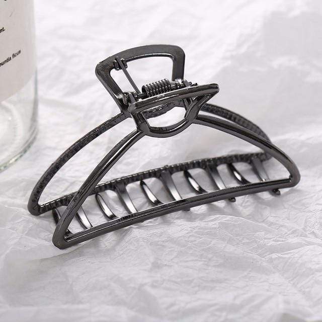 Women Girls Geometric Hair Claw Clamps Metal Hair Crab Moon Shape Hair Claw Clip Solid Color Hairpin Large Size Hair Accessories AExp