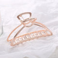 Women Girls Geometric Hair Claw Clamps Metal Hair Crab Moon Shape Hair Claw Clip Solid Color Hairpin Large Size Hair Accessories AExp