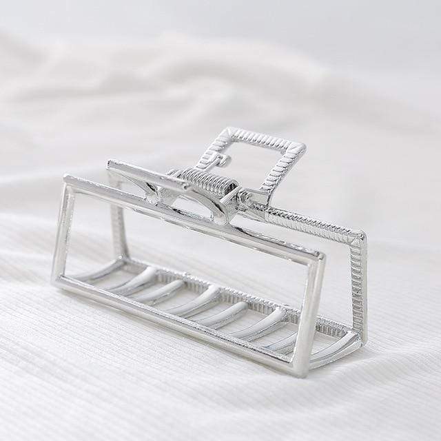 Women Girls Geometric Hair Claw Clamps Metal Hair Crab Moon Shape Hair Claw Clip Solid Color Hairpin Large Size Hair Accessories AExp