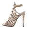 Women Gladiator Style Faux Snake Skin Stiletto Heels-apricot-4.5-JadeMoghul Inc.
