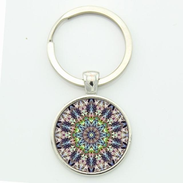 Women Glass Mandala Art Key Ring-ma03-JadeMoghul Inc.