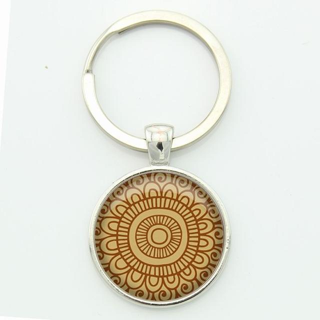 Women Glass Mandala Art Key Ring-ma08-JadeMoghul Inc.